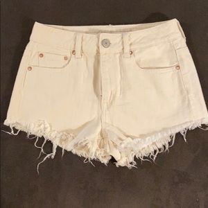 American Eagle Off White Hi-Rise Festival Shorts
